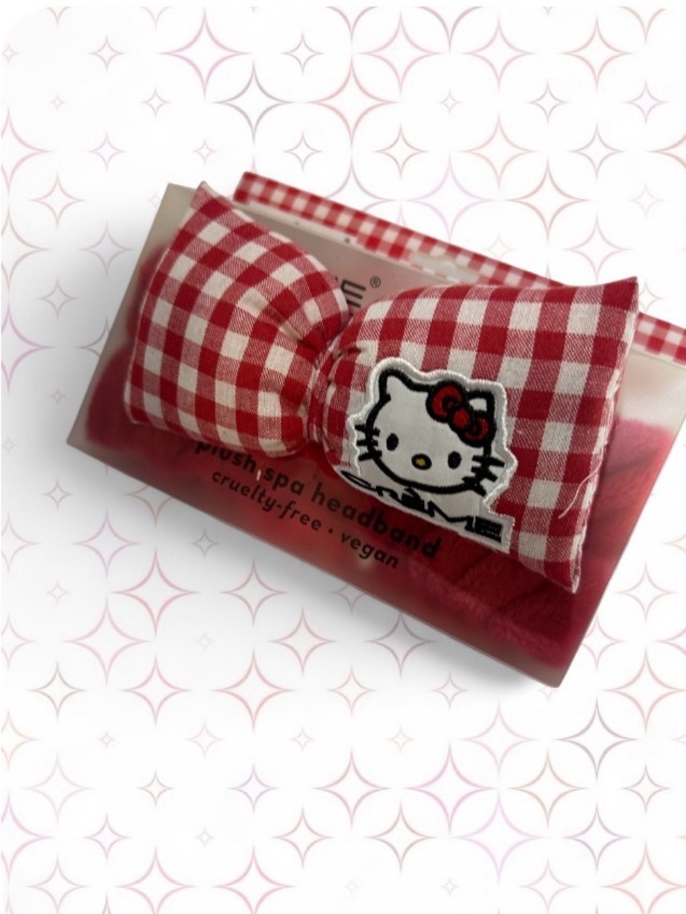 Sanrio Hello Kitty Red Gingham Hair Wrap & Bow Set